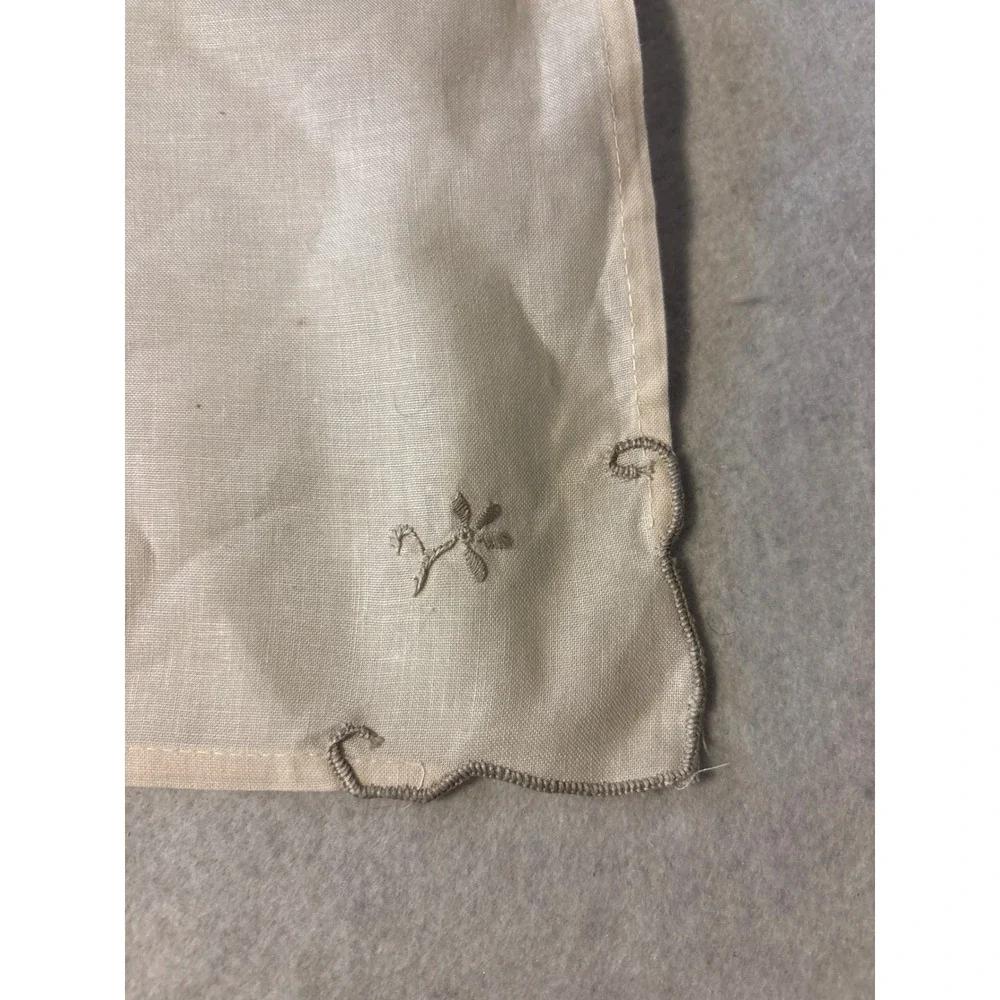 Unbranded Cloth Napkins Unisex 15x15 Cream  Vintage Embroidered Linen 8pc